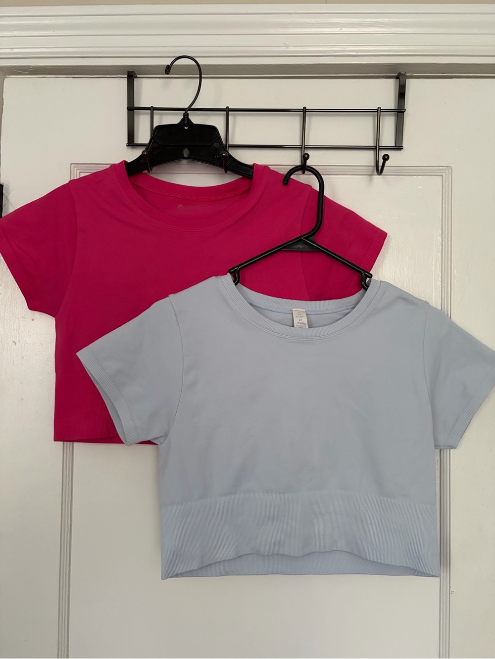 OFFLINE by Aerie Sidewalk Seamless Cropped T-Shirt, Set of 2 in pink/blue